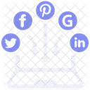 Gestion De Presencia En Linea Negocios Redes Sociales Icono