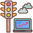 Gestion Inteligente Del Trafico Iot Semaforo Icono