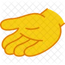 Amarelo Mao Palma Ícone