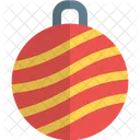 Gestreifter Christbaumkugelball Symbol