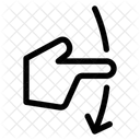 Gesture Swipe Vertical Down Icon