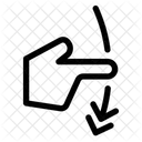 Gesture Swipe Vertical Down Icon