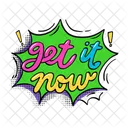 Get It Now Retro Neon Icon