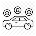 Geteilte Miete Mietwagen Auto Symbol