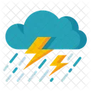 Gewitter Regen Mit Sturm Regnerisches Wetter Symbol