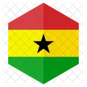 Ghana Flagge Sechseck Symbol