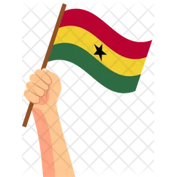 Ghana hand holding Flag Icon