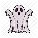 Ghost Colored Outline Party Halloween Icon