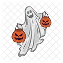 Ghost fly with bucket pumpkin  Icon