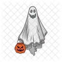 Ghost fly with bucket pumpkin  Icon