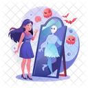 Ghost Reflection Spooky Mirror Girl Icon