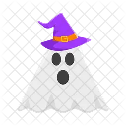 Ghost wearing a spooky hat  Icon