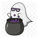 Ghost With Cauldron Ghost Halloween Icon