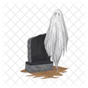 Ghost With Grave Ghost With Tombstone Halloween Icon