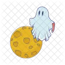 Ghost with moon  Icon