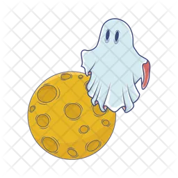 Ghost with moon  Icon