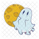 Ghost with moon  Icon