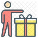 Gift Box Person Icon