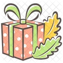 Gift Holiday Leaves Icon