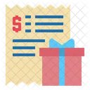 Gift Box Bill Invoice Icon
