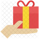 Gift Box Hand Celebration Icon