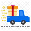 Gift Box Delivery Car Icon