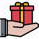 Gift Box Hand  Icon