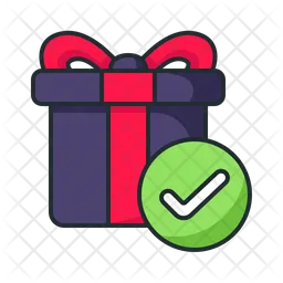 Gift Box Tick  Icon
