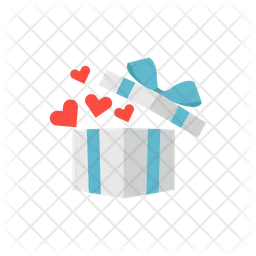 Gift box with heart  Icon