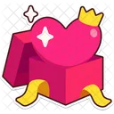 Gift Box With Heart Inside  Icon