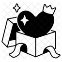 Gift Box With Heart Inside Love Valentine Icon