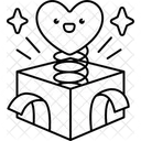 Gift Box With Heart Pop Up  Icon