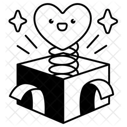 Gift Box With Heart Pop Up  Icon