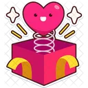 Gift Box With Heart Pop Up  Icon