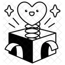 Gift Box With Heart Pop Up Love Valentine Icon