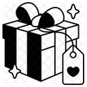 Gift Box With Heart Tag Love Valentine Icon