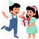 Gift Giving Kids Birthday Icon