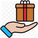 Gift Box Hand Icon