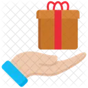Gift Box Hand Icon