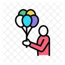 Gift Balloon Holding Icon