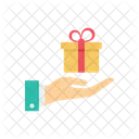 Gift On Hand Hand Gift Icon