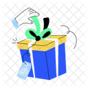 Unwrapping Gift Gift Opening Opening Hamper Icon