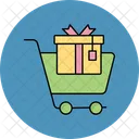 Gift Shopping Cart Christmas Gift Box Icon