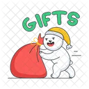 Gifts Bag Christmas Sack Santa Sack Icon