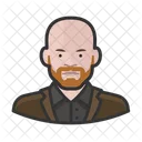 Ginger Bald Beard Man  Icon