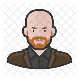 Ginger Bald Beard Man Icon - Download in Colored Outline Style Ginger Bald Beard Man Icon - Download in Colored Outline Style