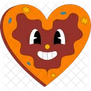 Gingerbread Heart Celebration Dessert Icon