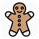 Gingerbread Man Christmas Cookie Icon