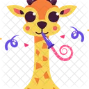 Giraffe Giraffe Party Giraffe Celebration Icon