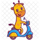 Giraffe On Scooter  Icon
